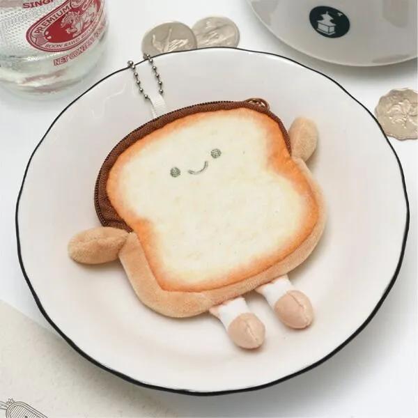 Smile bread doll AirPods coin purse keychain keyring