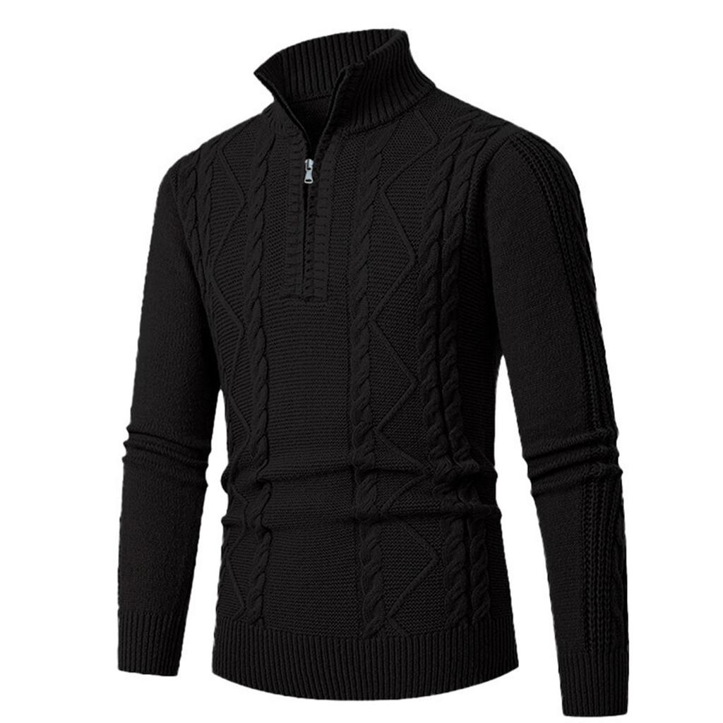 Men's Half Zipper Pullover Casual Knitted Base Shirt