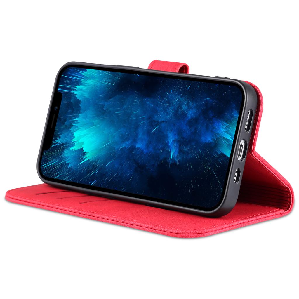 AZNS For iPhone 15 Pro Dustproof Phone Cover Stand Wallet PU Leather Dustproof Cell Phone Case