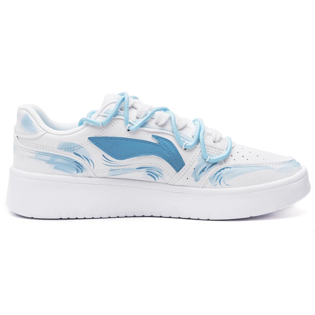 Li Ning Sycee Slip Resistant Cushioning Low top Skateboard Shoes Men's White Blue AGCT339-6(Team1238-)
