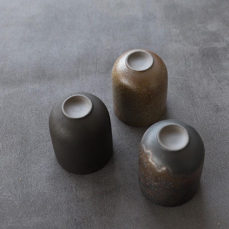 110ml Ceramic Tea Cup Japanese Style Kung Fu Tea Set Flat Mouth Cup
