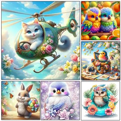 2024 New 5D DIY Diamond Painting Flower, Bird, Cat, Animal Mosaic Jewelry Embroidery Cross StitchEmbroidery Home Decoration