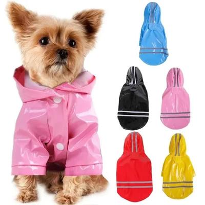 Towable Dog Rain Cloak PU Small Dog Clothes Pet Cape Costume Dog Hooded Raincoat  Corgi