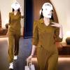 Casual Sportswear Suit for Women, Spring and Autumn Fashion, Loose Sweatshirt, Straight Pants Two-piece Set