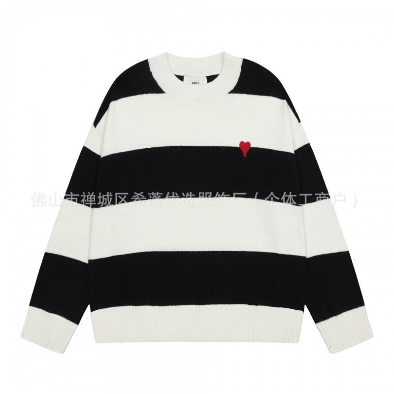 Übergroßer Strickpullover mit Herzjacquard Rundhalsausschnitt Lockerer Schnitt Unisex Lässiger Pullover