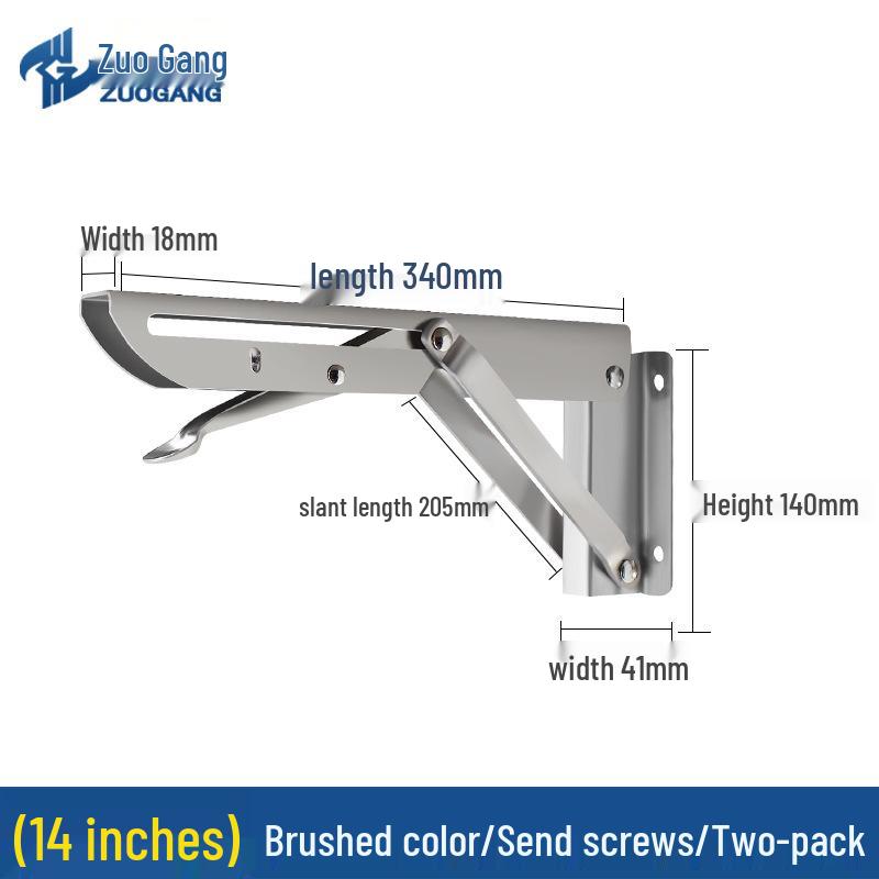 Stainless Steel K-Type Folding Triangular Wall-Mounted Shelf Bracket