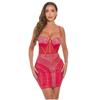 European-American Sexy Sheer Patchwork Bodycon Camisole Dress with Hot Drill Design