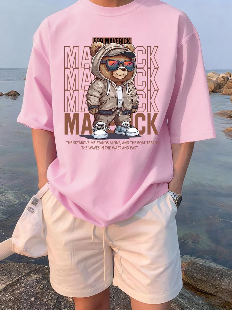 Funny Toy Bow Bear Cartoon Prints TShirts Womens Summer Cotton Short Sleeve Tees Loose ONeck Soft Tops Casual Womans Clothes