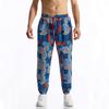 Spring and Summer Men's Linen Cotton Printed Casual Pants