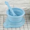 Household Portable Infant Baby Silicone Folding Food Bowl Spoon Kit Baby Tableware