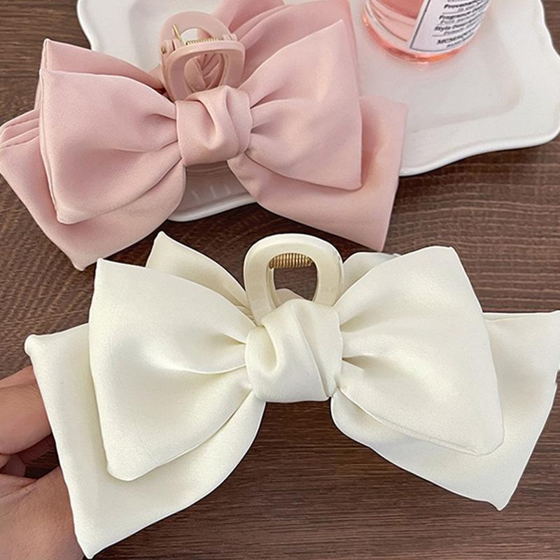 Double Sided Big Bow Hair Claws For Women Elegant Shark Hair Clip Girl Claw Clip Advanced Headwear Hair Accessories