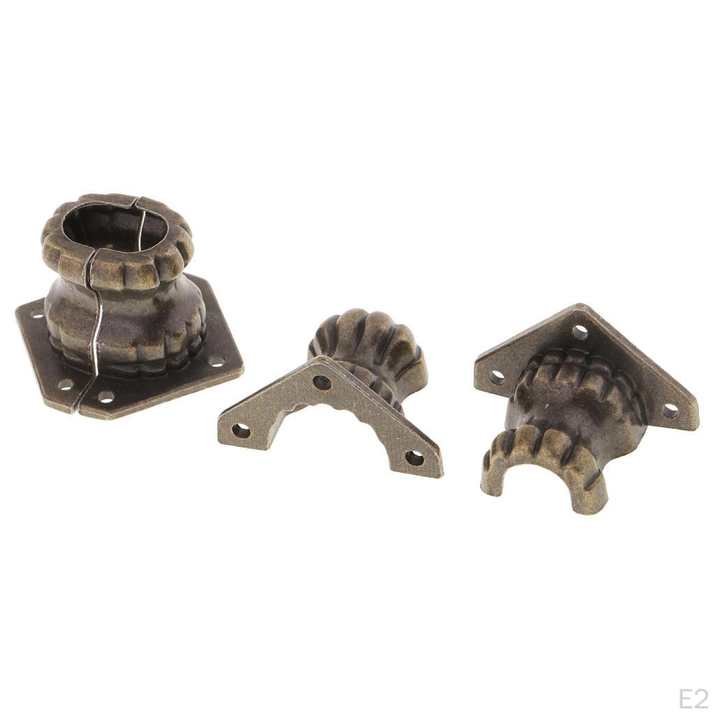 10 Pcs Vintage Wooden Box Feet Leg with Screws Wood Album for Home Furniture