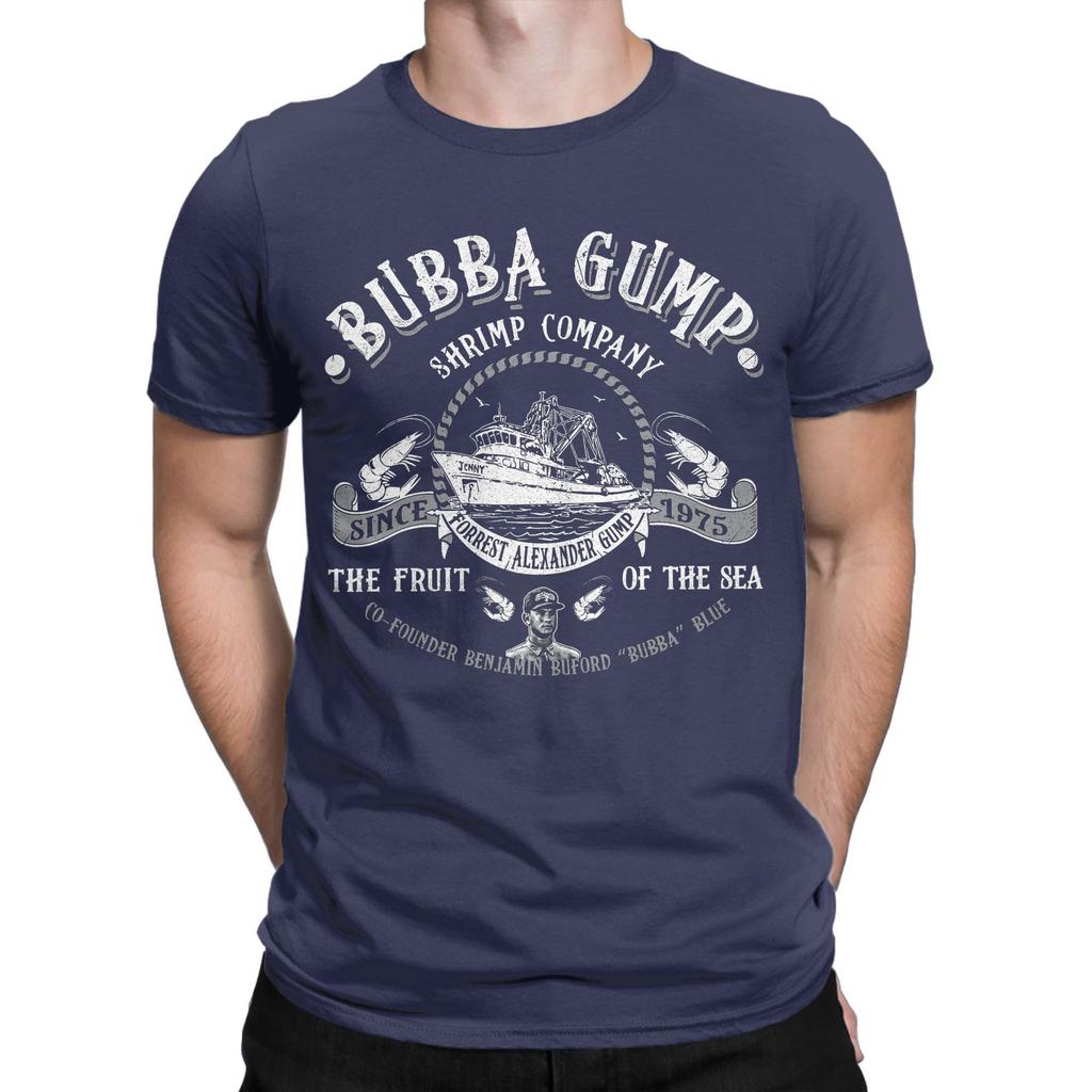 Bubba Gump Shrimp Co Forrest Gump Movie T Shirts for Men Cotton Vintage T-Shirts Crew Neck  Tees Short Sleeve Tops 6XL