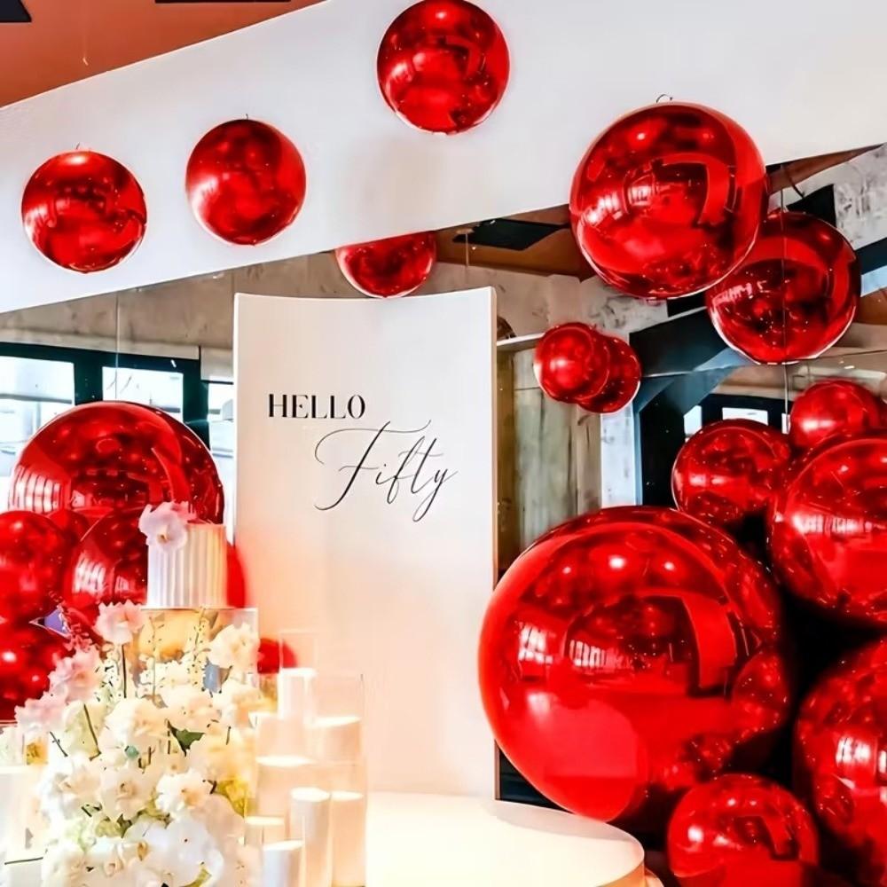 50/60 Inches 4D Balloons Rose Gold Round Balloons Valentine's Day Foil Balloons  Party Decorations