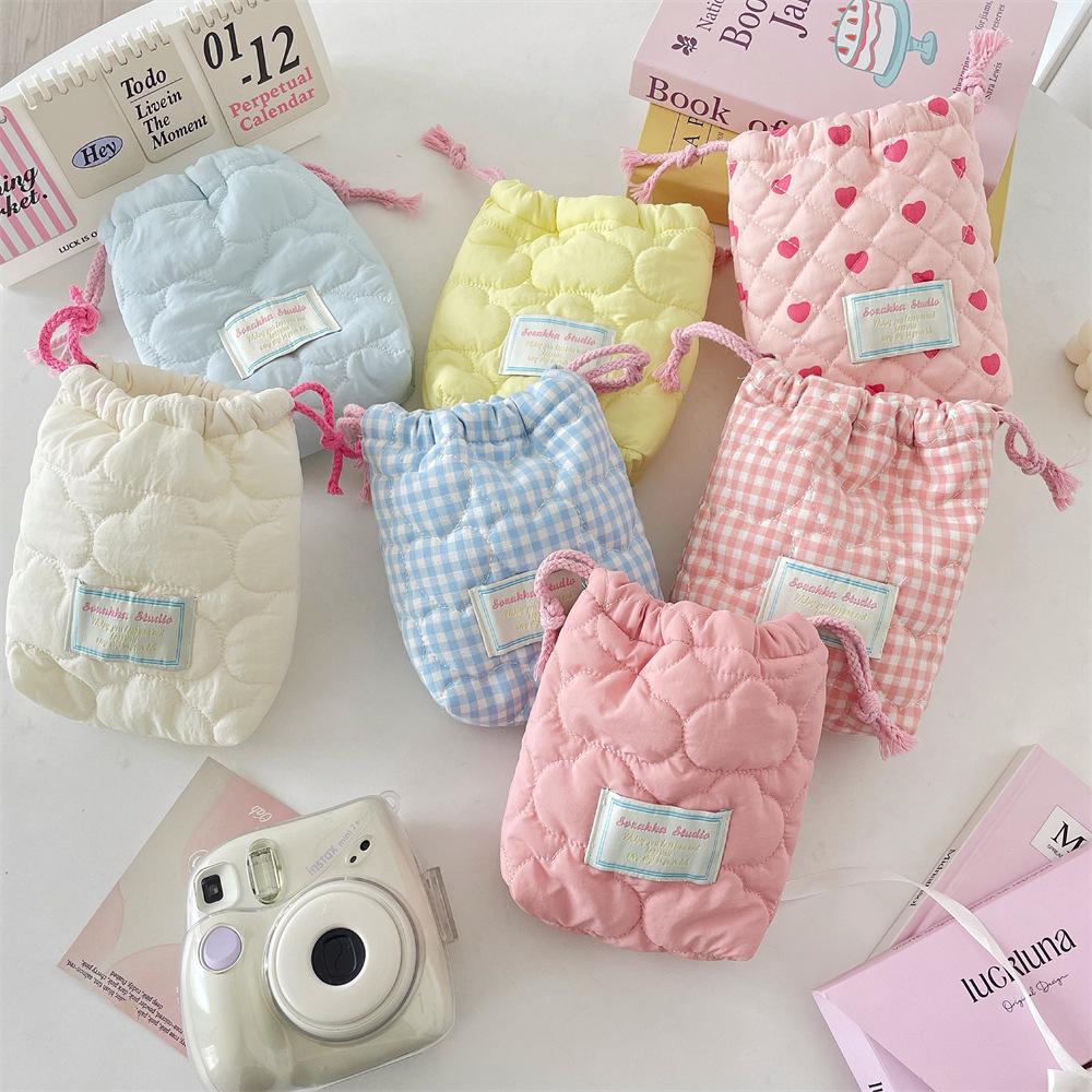 51121 Cute Quilted Instant Camera Bag - Soft, Shockproof, Dustproof