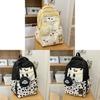 Leopard Print Backpack For Girls With Nylon And Pouch For School Use