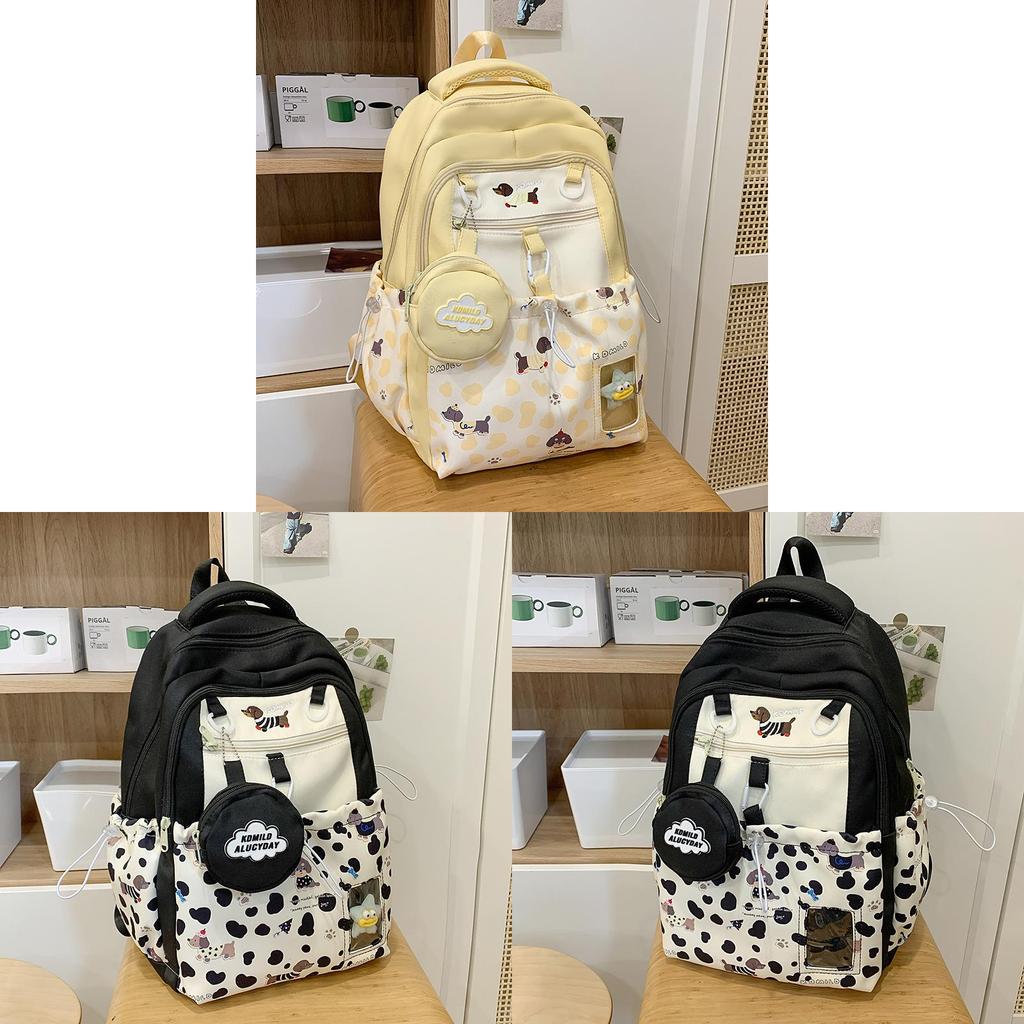 Leopard Print Backpack For Girls With Nylon And Pouch For School Use