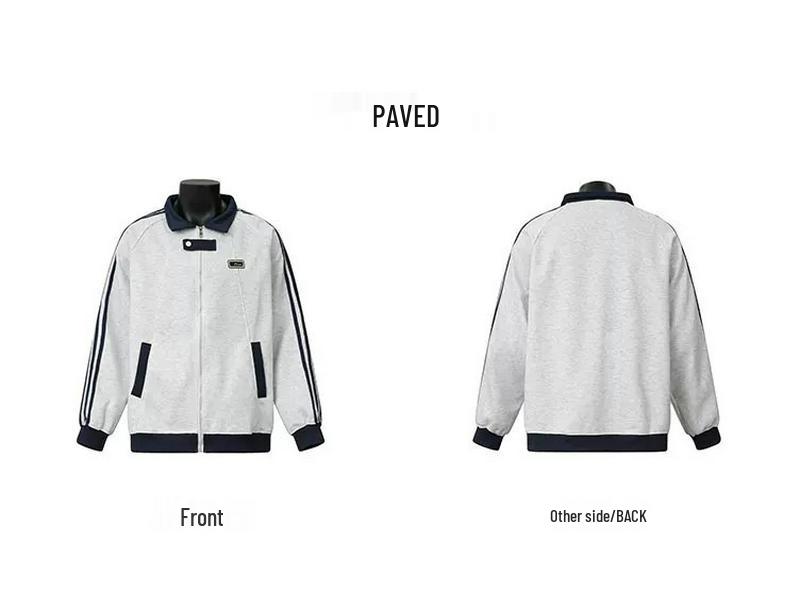 Men's Retro Striped Patchwork Baseball Jacket - Autumn/Winter Plus Velvet Cardigan