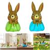 Artistic Resin Easter Rabbit Desktop Decors Handmade Holiday Gift Celebratory Rabbit Statue for Family Celebration