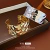 European & American Pleated Metal Bangle: Elegant Cold-Style Bracelet with High-End Luxury Design