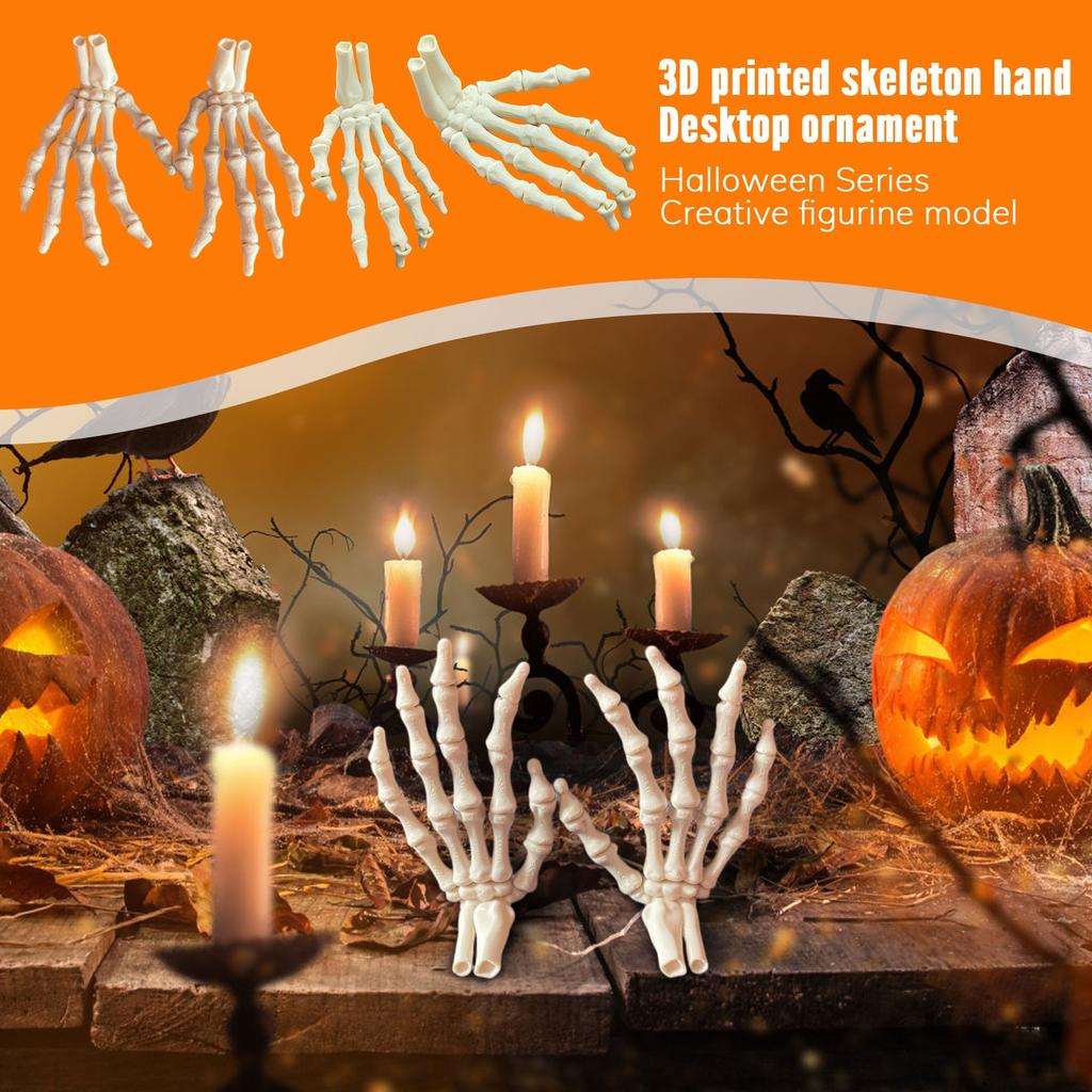 3D Printed Skeleton Hand Pendant Halloween Series Creative Hand Model Gift Crafts