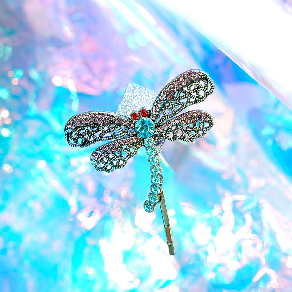 Horror Movie Fantasy Crystal Dragonfly Hair Clip Brooch For Girls Cute Animal Hairpin Beautiful Retro Hairpins
