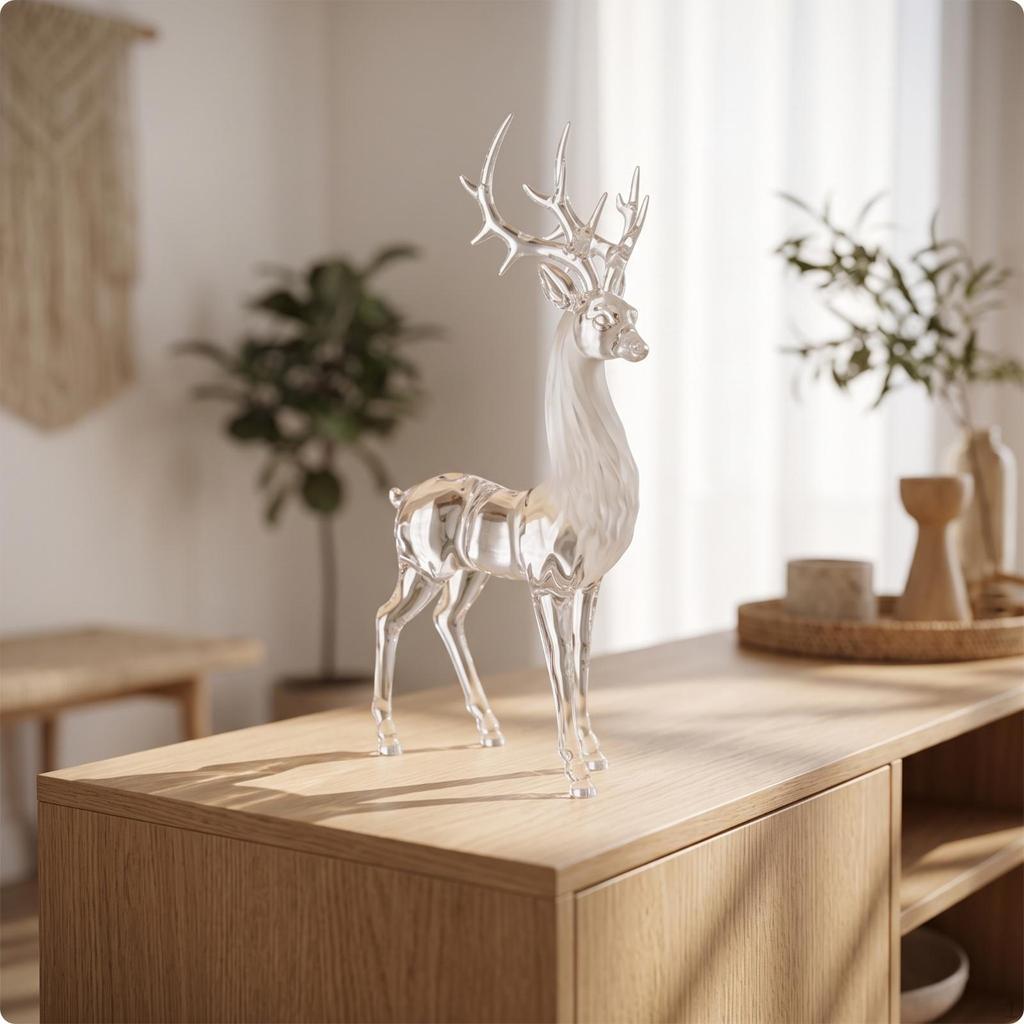 Acrylic Deer Figurine Modern Reindeer Tabletop Decor Decorative Clear