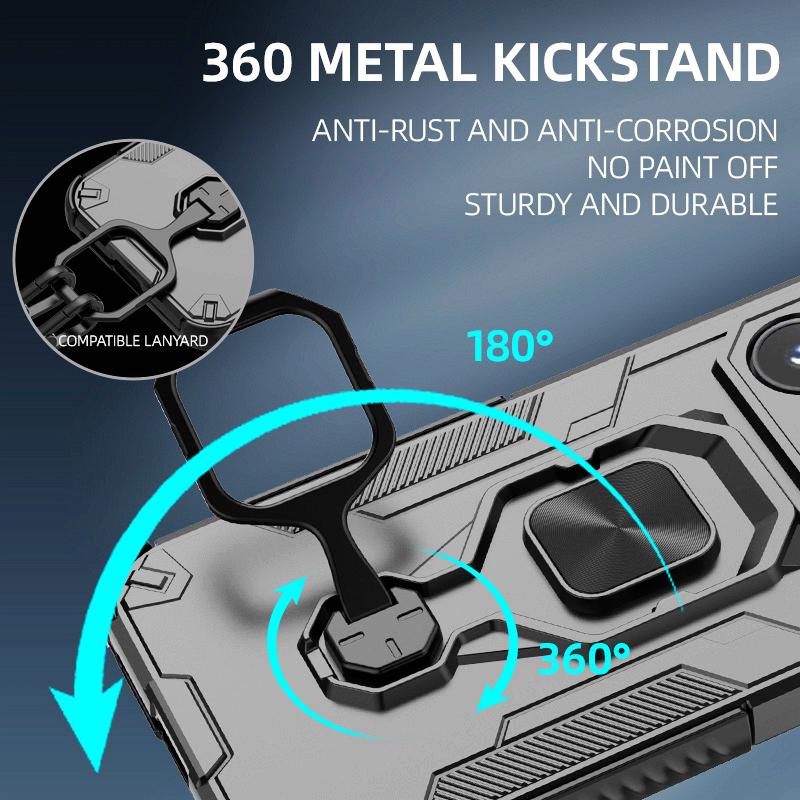 KEYSION Shockproof Armor Case for Xiaomi 17 Soft Silicone+PC Upright Metal Live Ring Stand Phone Back Cover for Xiaomi 17