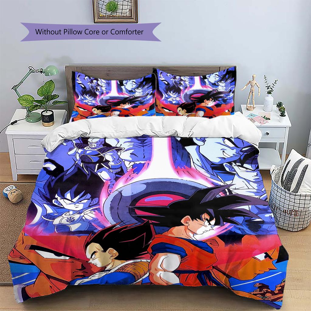 Dragon Ball Character Bedding Set, Classic Anime Art Bedroom Decoration, Exclusive Collector Gift.chl