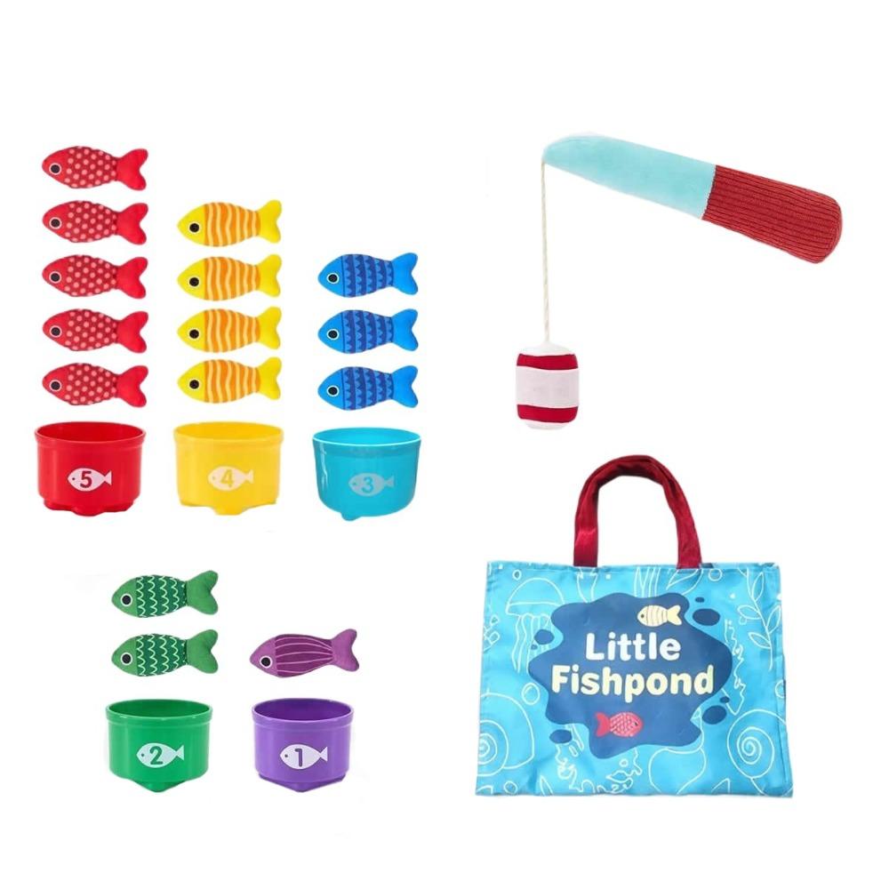 

Montessori Color Sorting Fishing Game Cloth Sensory Baby Toys Educational Learning 1set