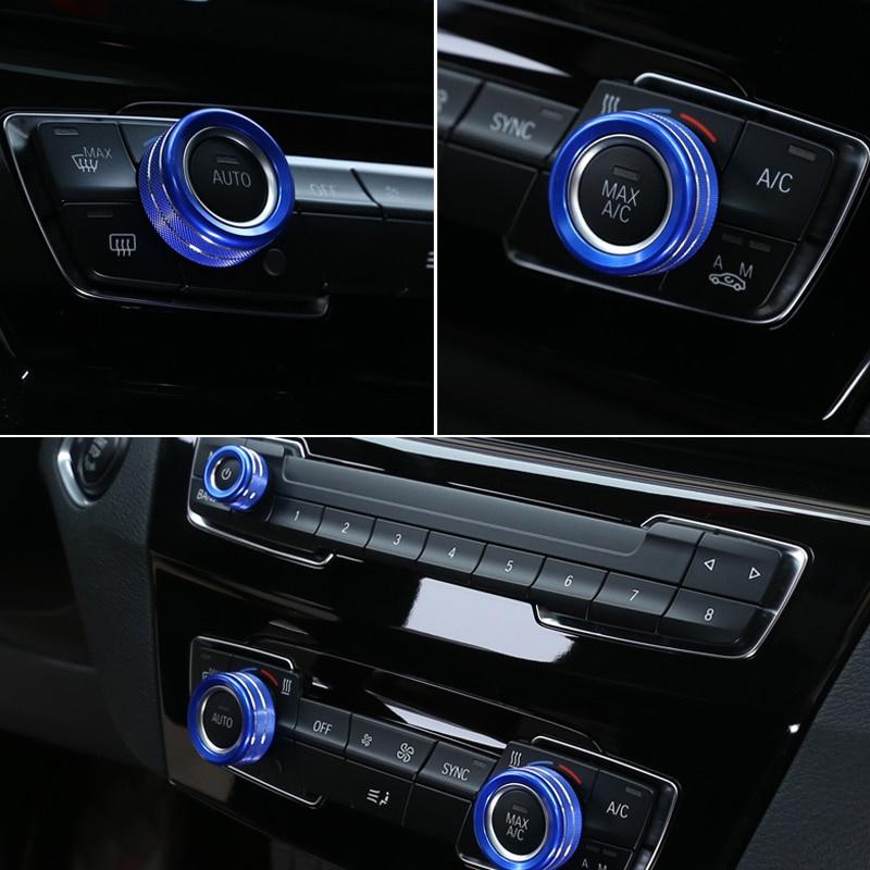 Luftkonditioneringsratt Ljudvolymkontrollknapp Cirkeldekoration Trimringskydd För B+W 1 2 3 3GT 4-serien X1(Med AUTO-knapp)