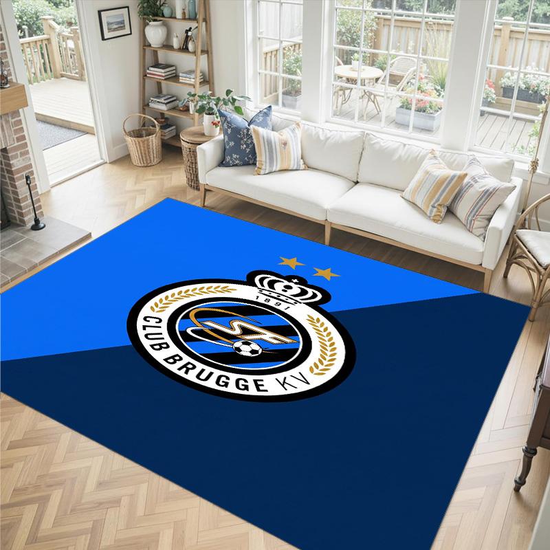 Club Brugge FC Design Tappeto in Velluto di Cristallo Accogliente Non?Tappeto Stampato Antiscivolo per Camera da Letto Soggiorno Ingresso