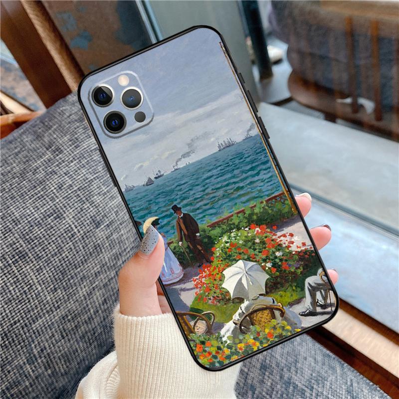 

Monet Oil Painting Phone Case For iPhone 16 15 14 13 12 11 Pro Max 12 13 mini XR 15 16 Plus 16e Cover Shell iPhone 12 Pro
