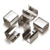 100 Stück Metall-Kordelklammern DIY 5x10mm Befestiger Kordel-Quetschhülse Schnur Lederseil Überfaltklemme für Schmuckherstellung Armbandkomponenten