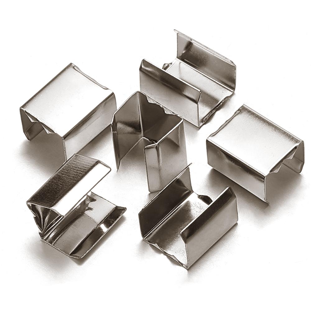 100 Stück Metall-Kordelklammern DIY 5x10mm Befestiger Kordel-Quetschhülse Schnur Lederseil Überfaltklemme für Schmuckherstellung Armbandkomponenten