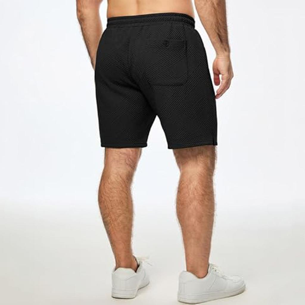 Men's Mid Length Shorts With Pockets Elastic Waist And Drawstring Perfect For Summer Beach Vacations