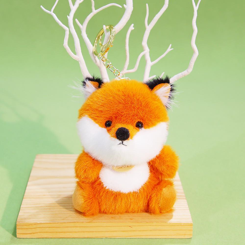 

Fox Cute Animal Plush Doll Keychain With Polyester Filling Kids Pendant Backpack оранжевый