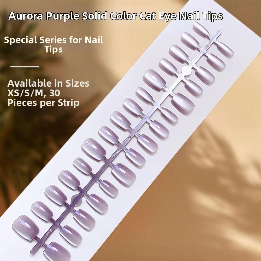 

30Pcs Cat s Eye Press On Nails Full Cover Nail Tips Popular Press On Fake Nails for Nail Art 4