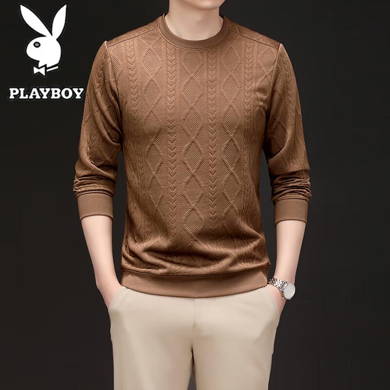 PLAYBOY Men's Pullover Round Neck Long Sleeve Casual Sweatshirt