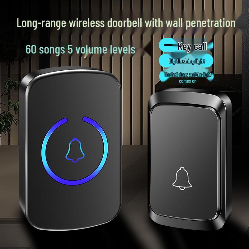 European/British/Australian Standard Wireless Smart Doorbell with Long-Range Music Calling for Elderly
