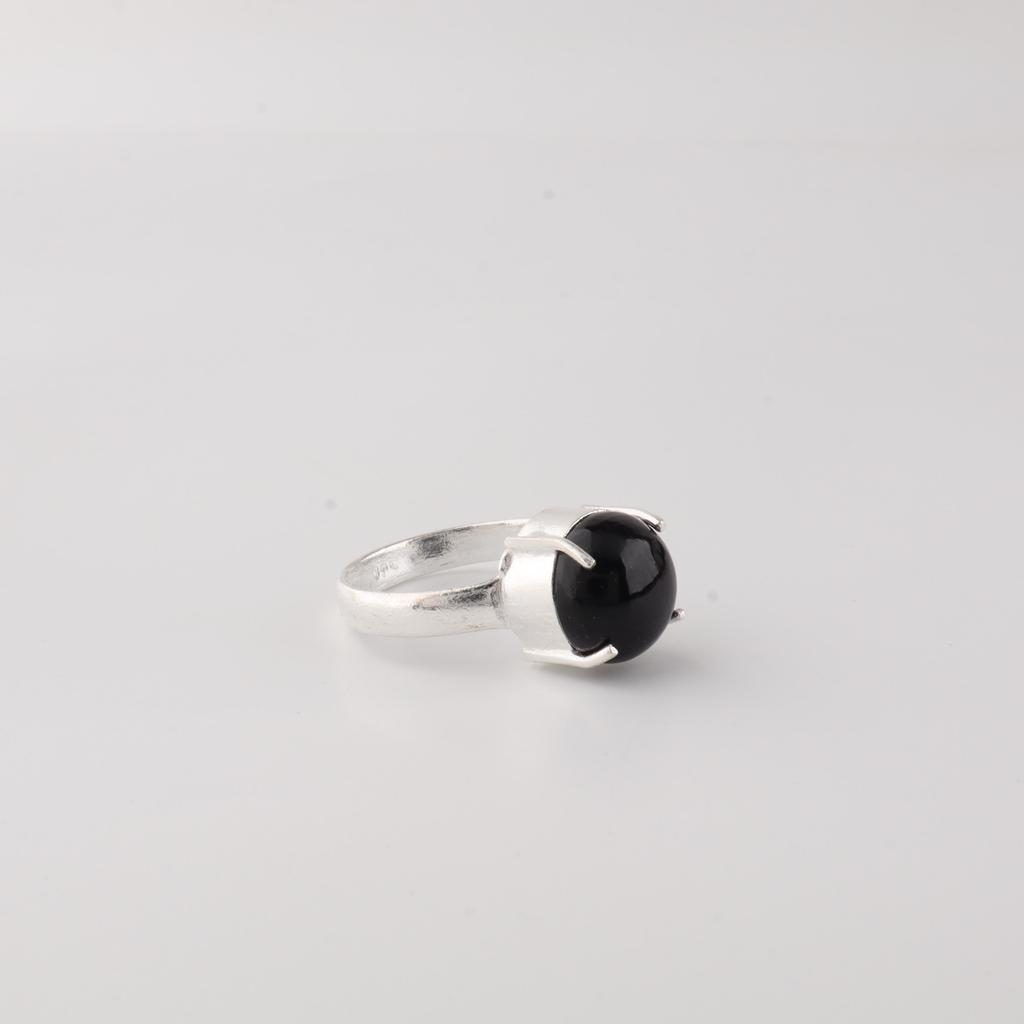 Zwarte Toermalijn Edelsteen 925 Sterling Zilver Feestelijke Designer Ring Voor Verjaardagscadeau RR-72-28