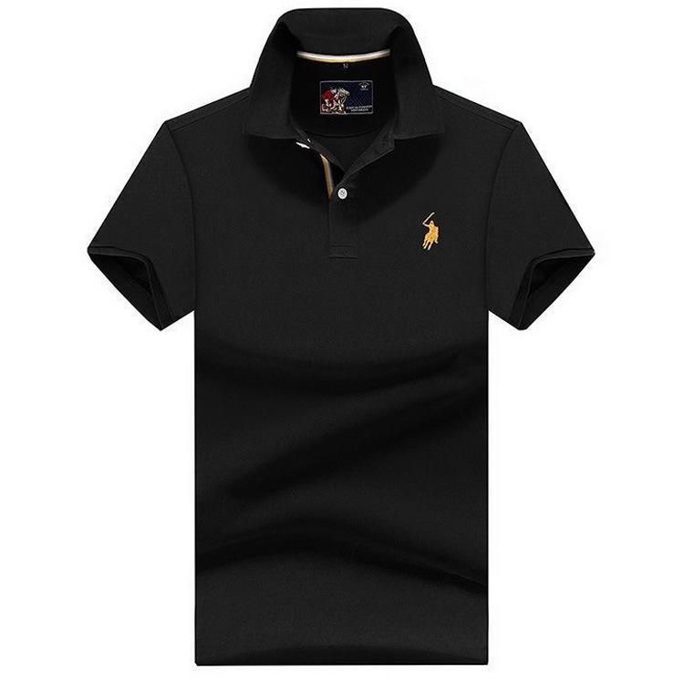 Authentisches Paul Herren Kurzarm-Polo mit Pferdelogo, gesticktem Kragen, Übergröße lockere Passform