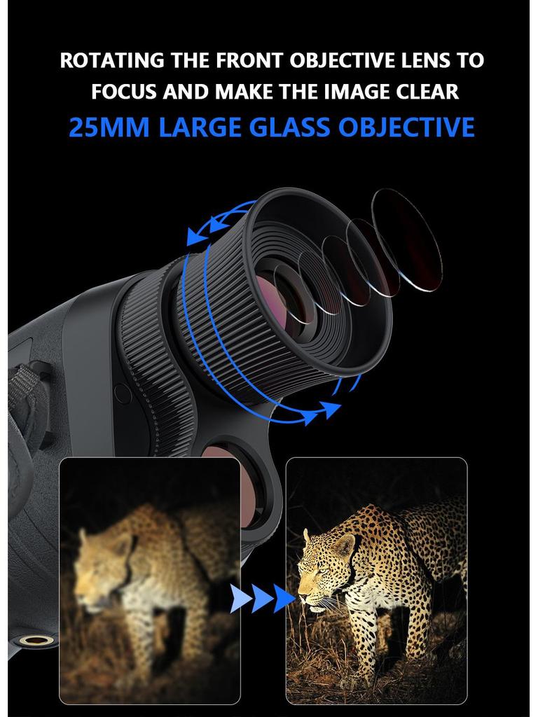 Portable HD Monocular: Night Vision Telescope for Birdwatching and Video Recording