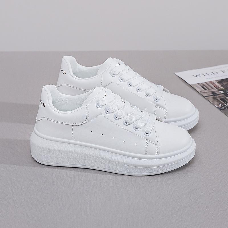 

Женские модные белые парусиновые кроссовки - Парный стиль, в корейском стиле, увеличивающие рост, на толстой подошве, подходят для весны и осени 2024 36