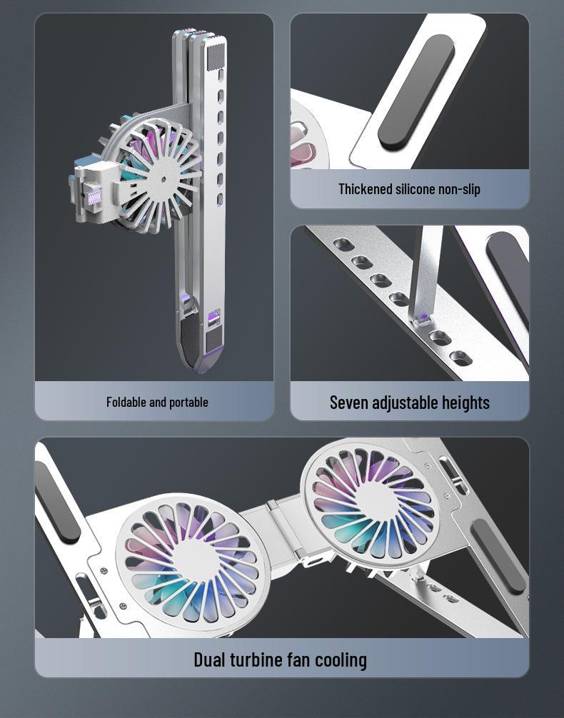 C9Pro Aluminum Foldable Laptop Stand with Wind-Cooled Heat Dissipation and Height Adjustment