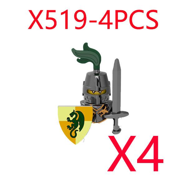 MOC Mittelalterliche Burg Grüner Drachenritter Figuren Bausteine Antiker Römischer Soldat Waffe Schild Kriegspferd Jungen Spielzeug Geschenk K149