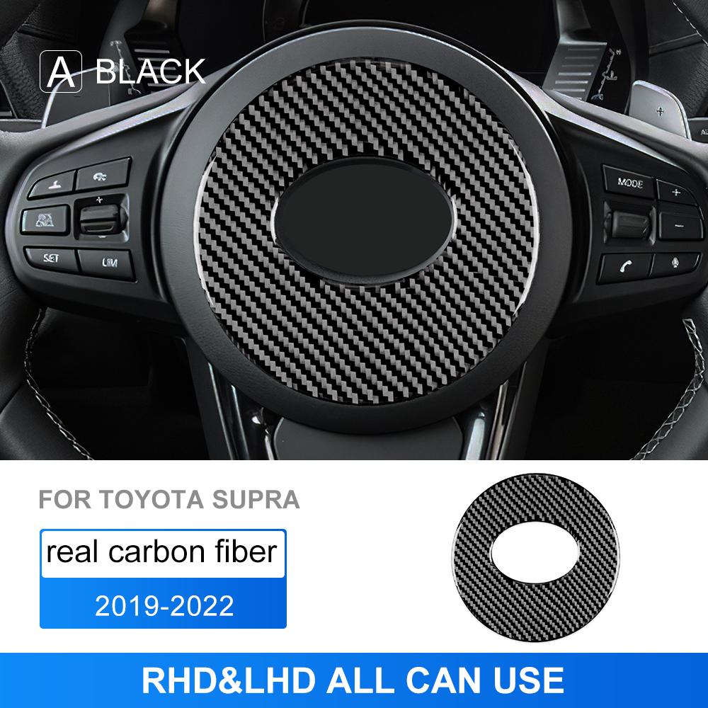 Real Soft Carbon Fiber For Toyota Supra GR A90 A91 MK5 2019 2020 2025 2025 2025 2025 2025 Car Steering Wheel Sticker Interior