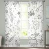 Spaceship Space Rocket Astronaut Earth Tulle Curtains For Living Room Kitchen Sheer Voile Curtain Bedroom Window Panels