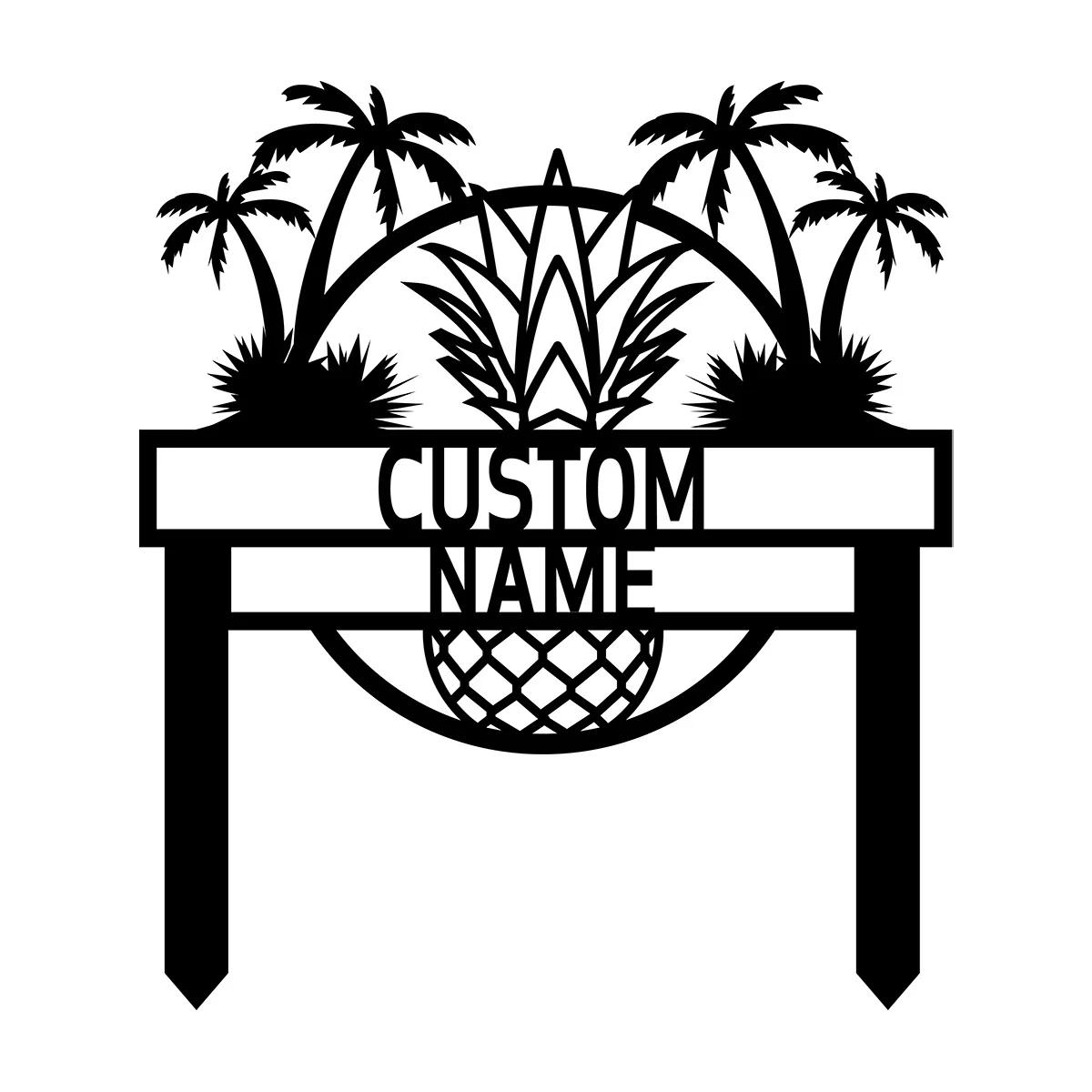 

Metal Garden Sign Outdoor Tropical Decor Beach House Yard Stake