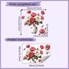 Self Adhesive Vase Peony Flower Wall Stickers Decals Peel and Stick Removable Waterproof for Living Room Bedroom Home Decor